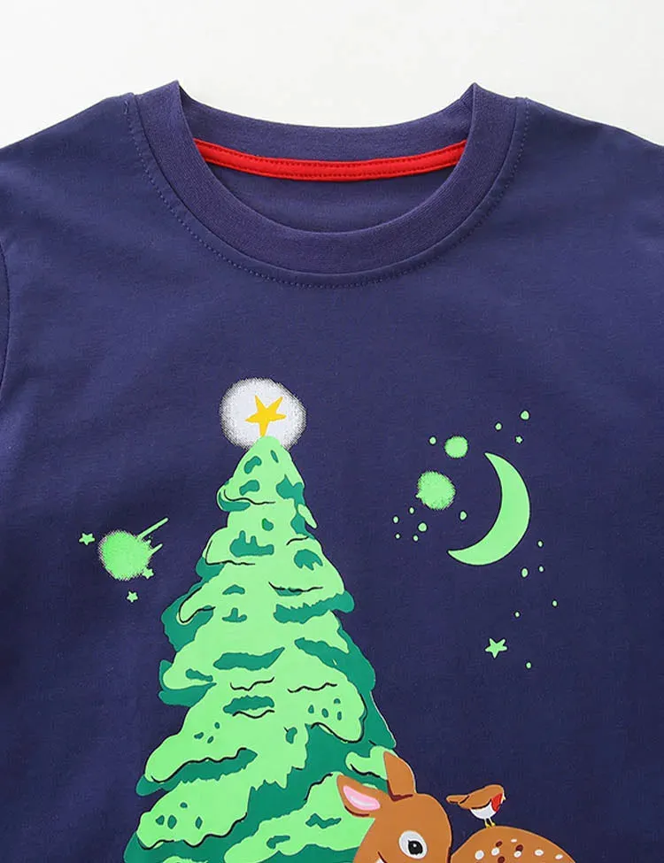 Christmas Glowing Deer Long Sleeve T-Shirt - Image 2