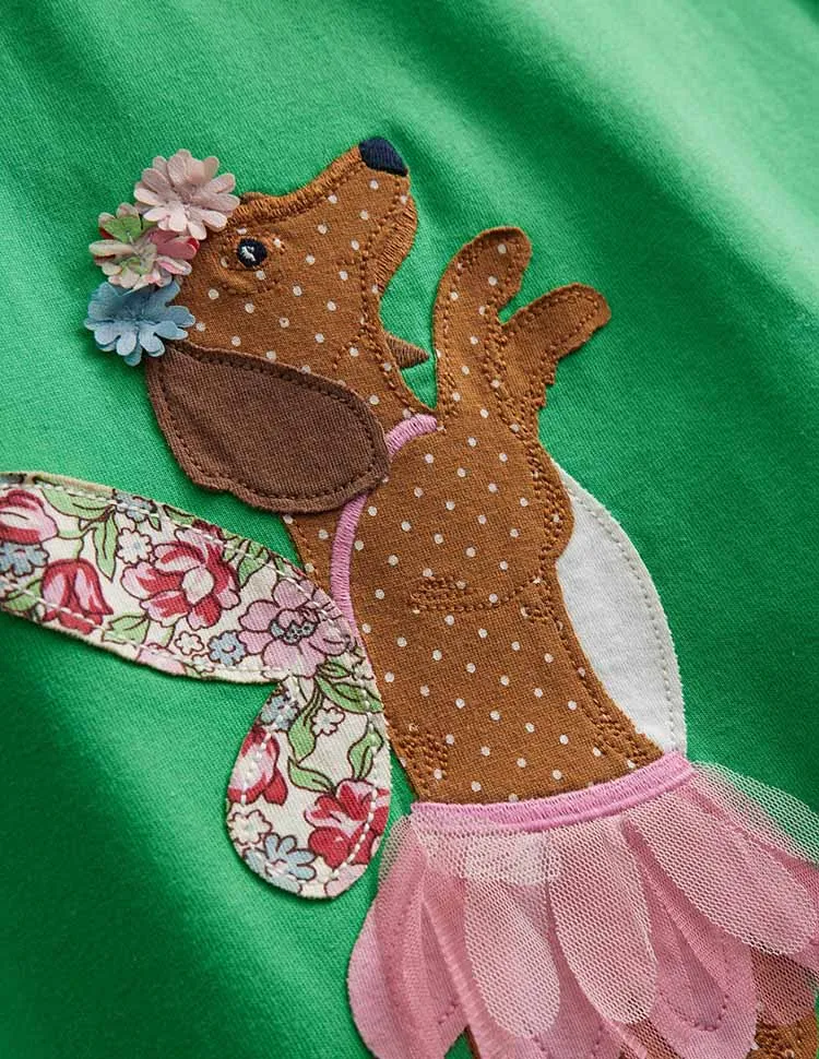 Cartoon Puppy Appliqué Dress - Image 3