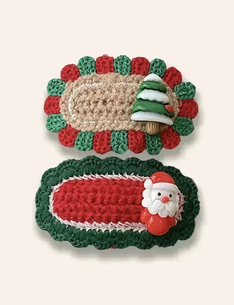 2PCS Christmas Handmade Knitted Hairpins - Image 4