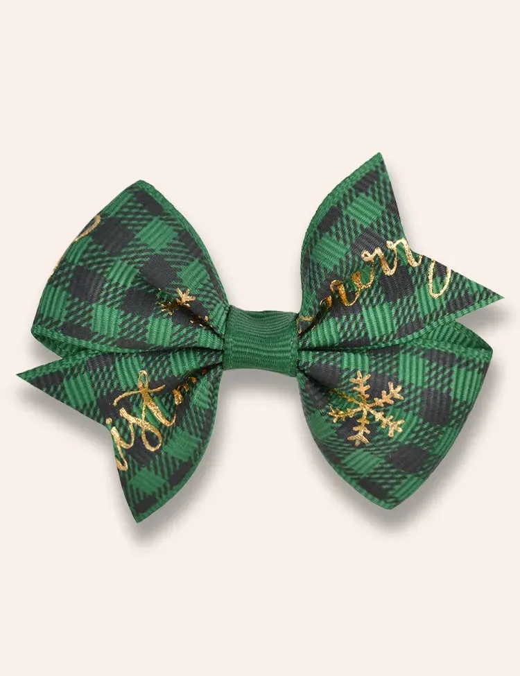 2PCS Christmas Ribbed Bow Hairpins - Image 3