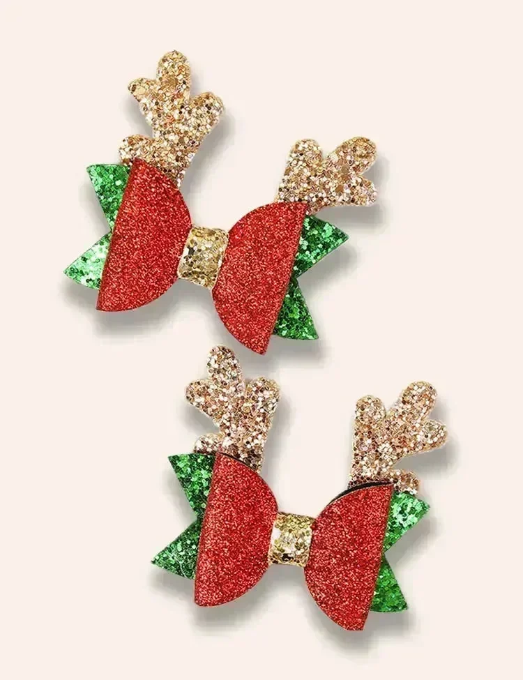 2PCS Christmas Series Sequined Hairclips - Image 6