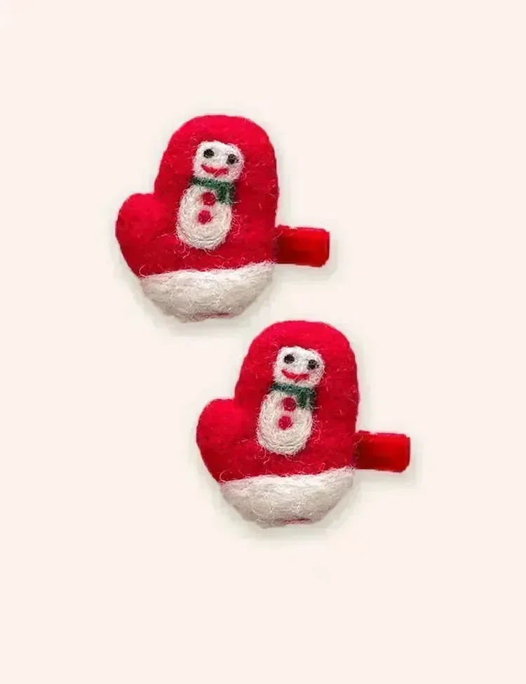 2PCS Christmas Wool Felt Cute Hairpins - Image 5