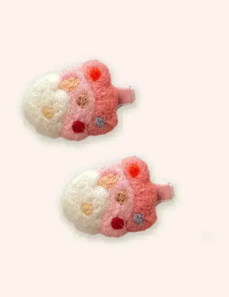 2PCS Christmas Wool Felt Cute Hairpins - Image 7