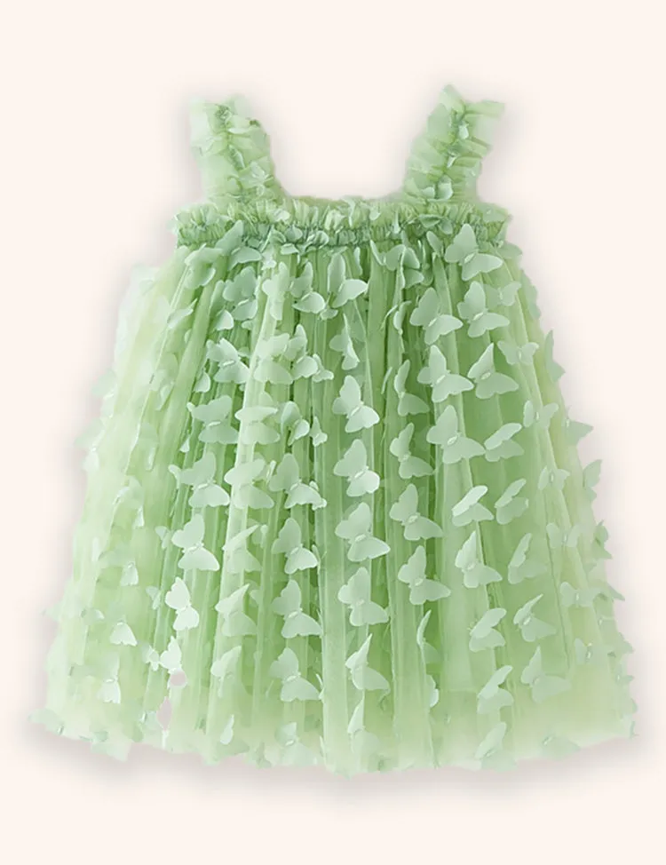 3D Butterfly Flower Tulle Dress - Image 2