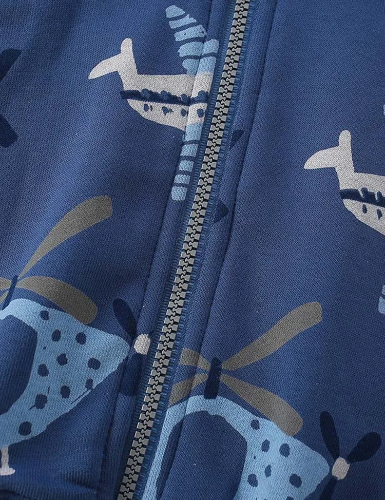 Aircraft Printed Hooded Jacket - Image 3
