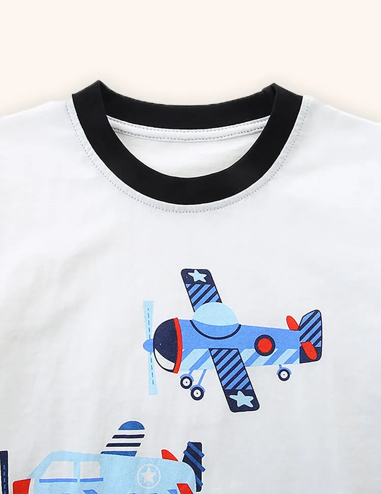 Airplane Printied T-shirt Set - Image 3