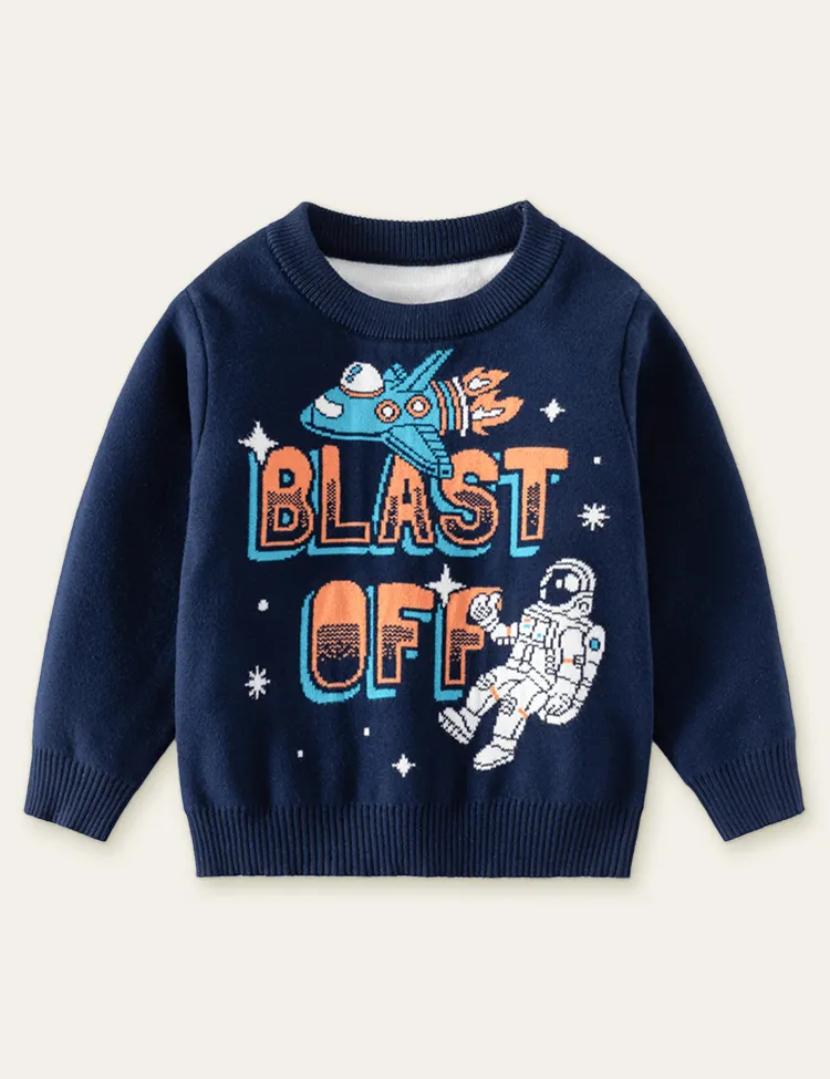 Alien UFO Pattern Sweater - Image 2
