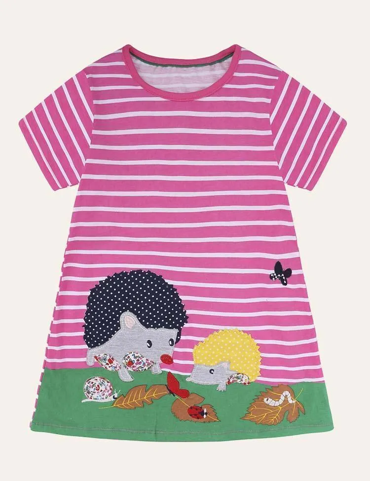 Animal Appliqué Striped Dress - Image 5