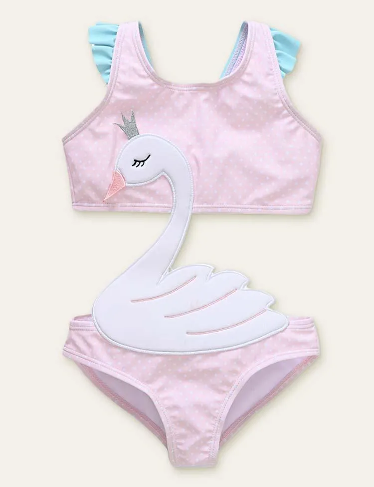 Animal Cute Appliqué One-Piece Swimsuit - Image 6