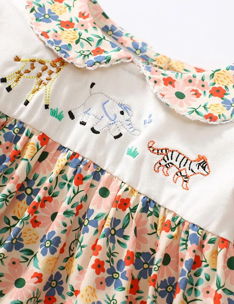Animal Embroidery Floral Full Printed Dress - Image 2
