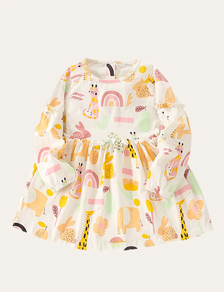 Animal Printed Long Sleeve Dress - Image 2