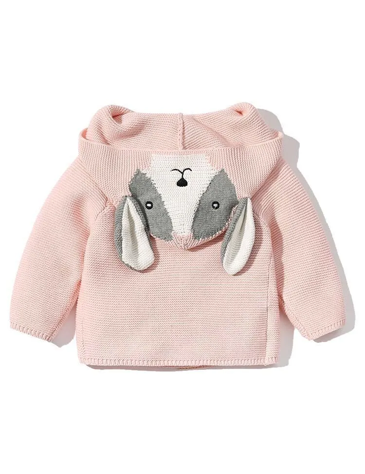 Animal-Shaped Knitted Hooded Jacket - Image 3