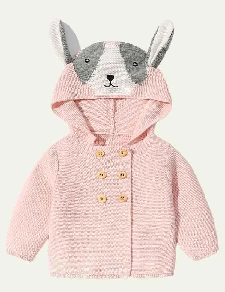 Animal-Shaped Knitted Hooded Jacket - Image 4