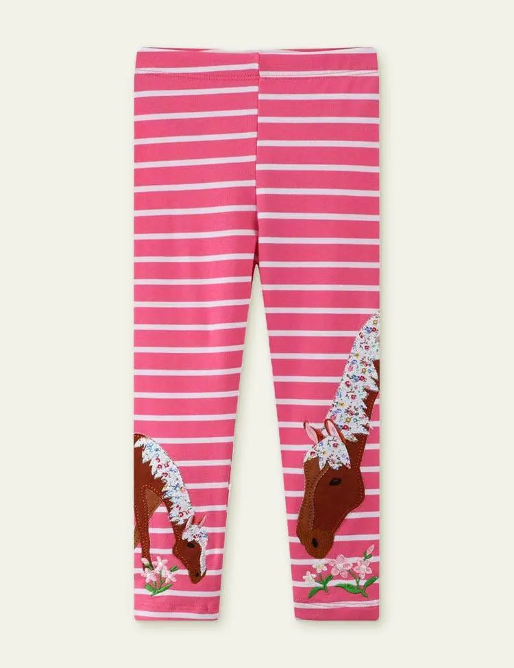 Horse Appliqué Leggings