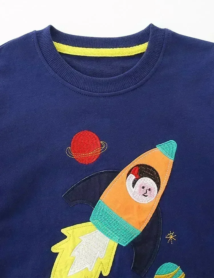 Astronaut Rocket Appliqué Sweatshirt - Image 3
