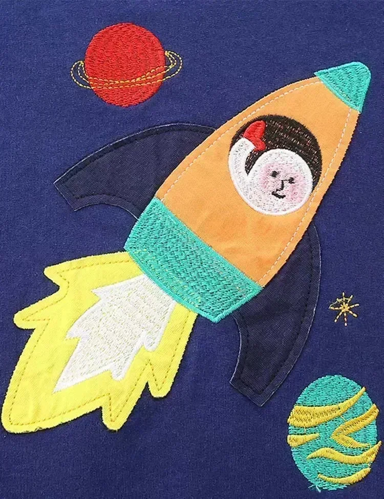 Astronaut Rocket Appliqué Sweatshirt - Image 4