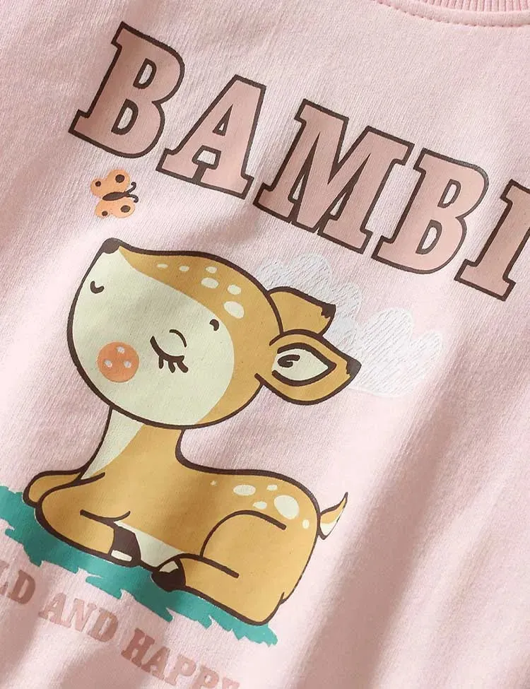 Bambi Deer Printed Sweatshirt Set - Image 2