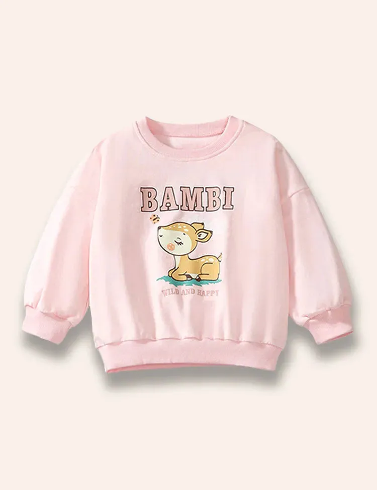 Bambi Deer Printed Sweatshirt Set - Image 3