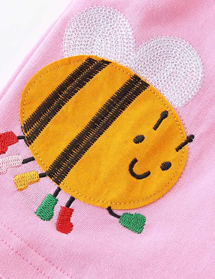 Bee Flower Applique Shorts - Image 3
