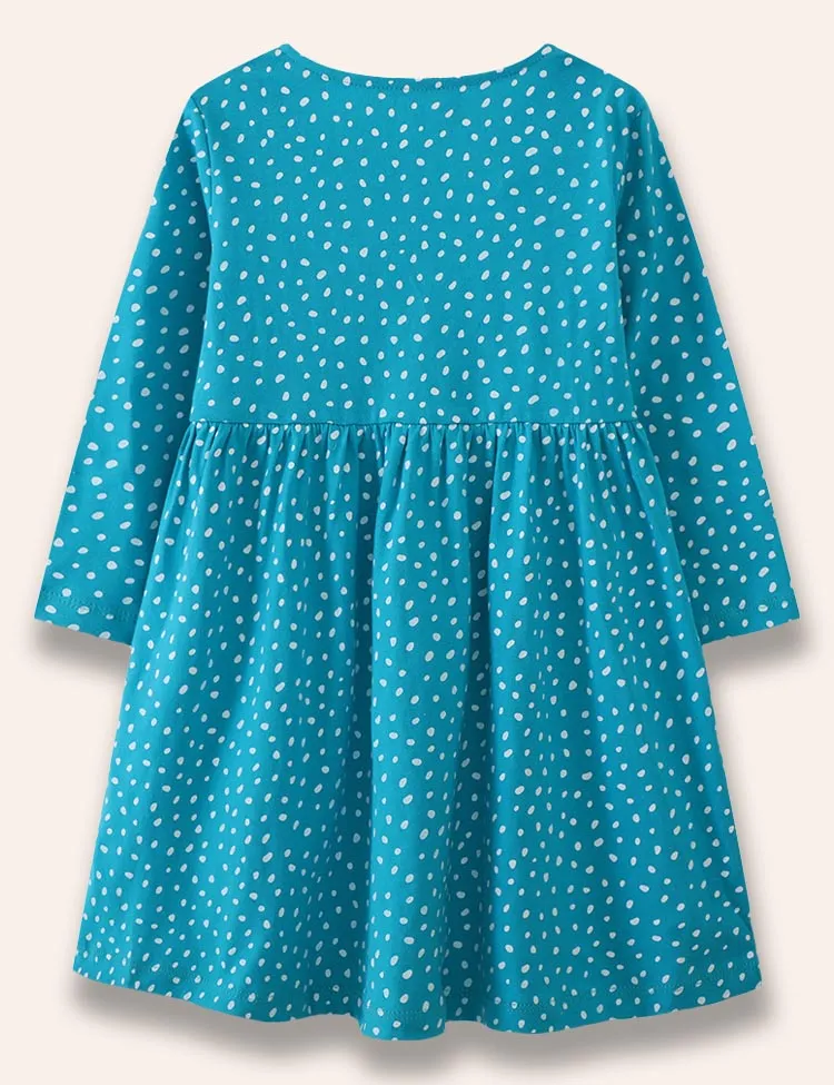 Bird Appliqué Dotted Dress - Image 2
