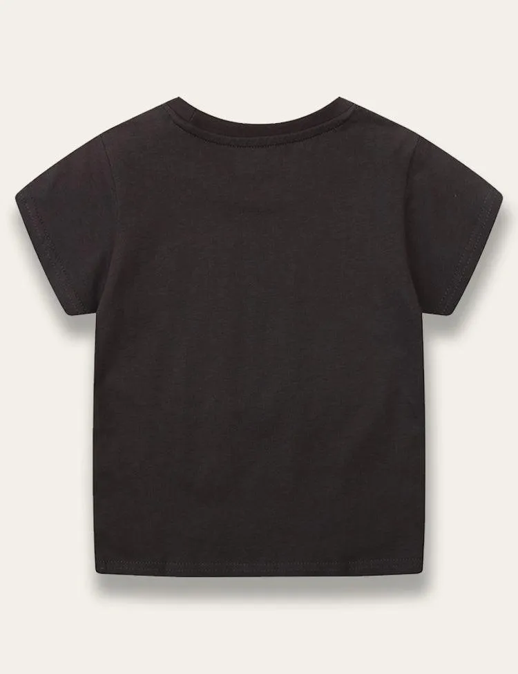 Black Hippopotamus Print T-shirt - Image 3