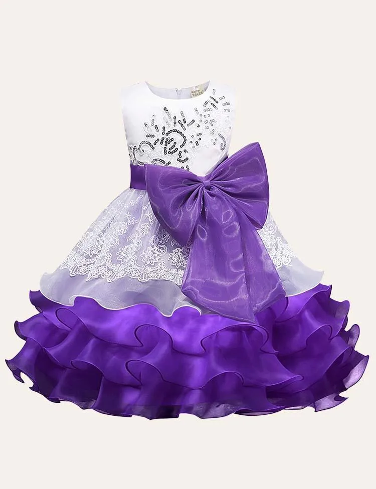 Bow Floral Party Dress - Image 2