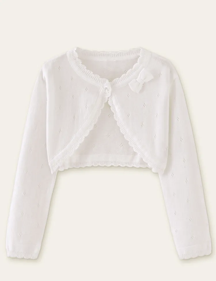 Bow Hollow out Sweater Cardigan
