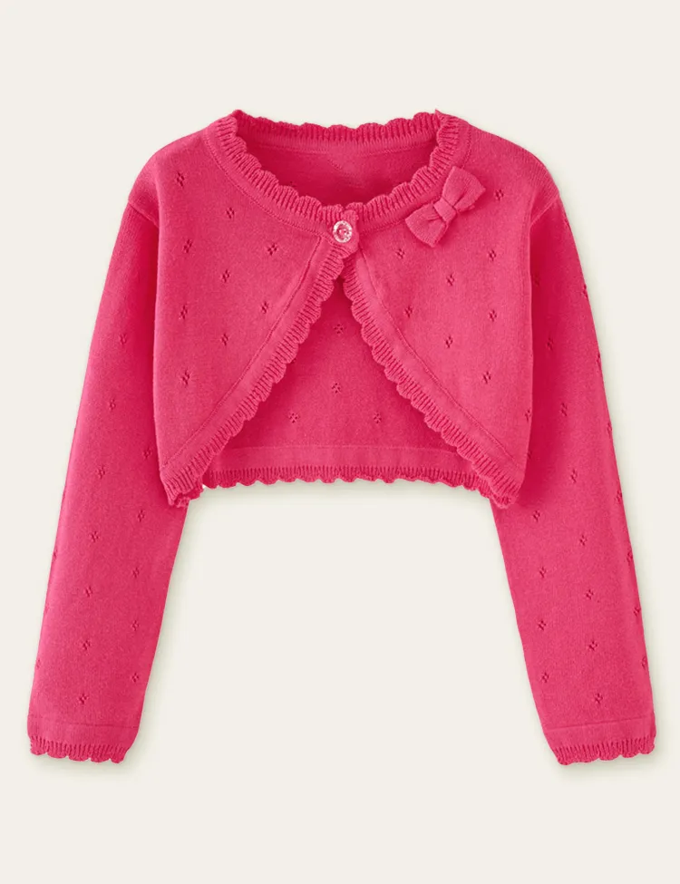 Bow Hollow out Sweater Cardigan - Image 6
