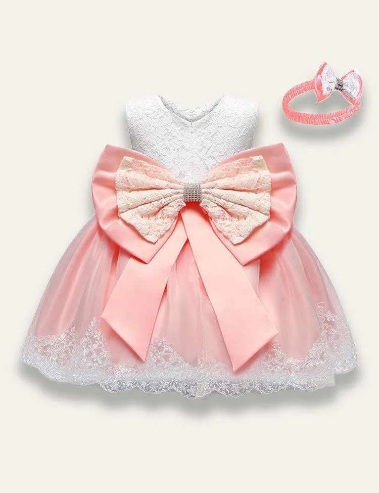 Bow Lace Party Dress - Image 4