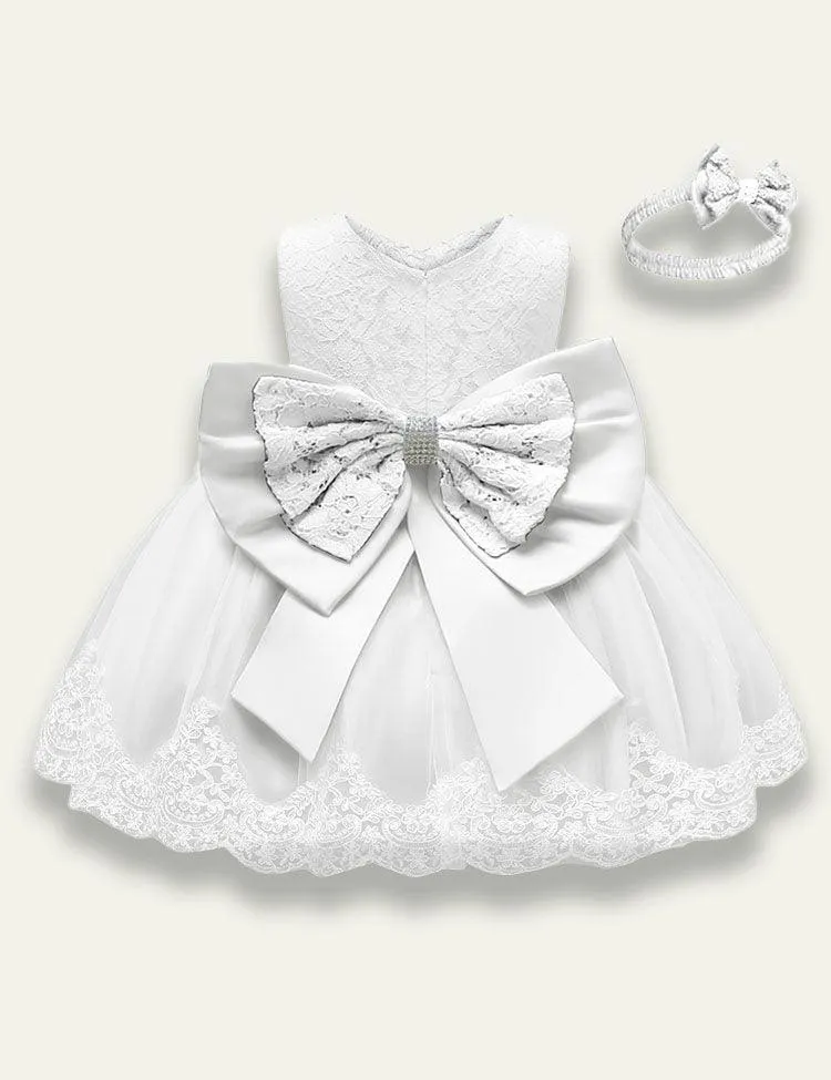 Bow Lace Party Dress - Image 5