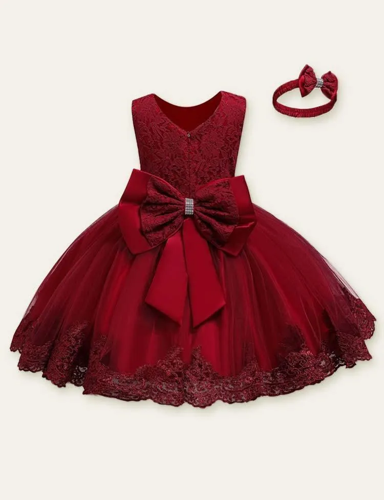 Bow Mesh Sleeveless Party Dress - Image 6