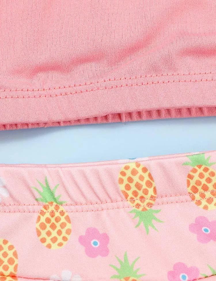 Bow Pineapple Floral Printed Swimsuit - Image 2