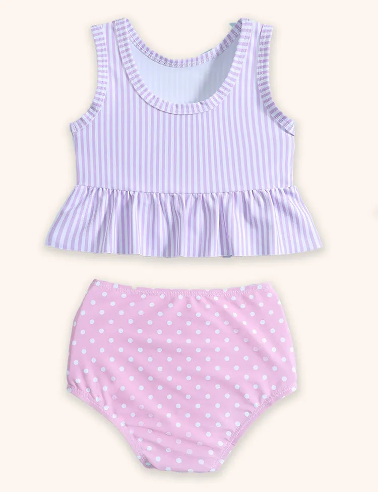 Bow Polka Dot Print Swimsuit - Image 2