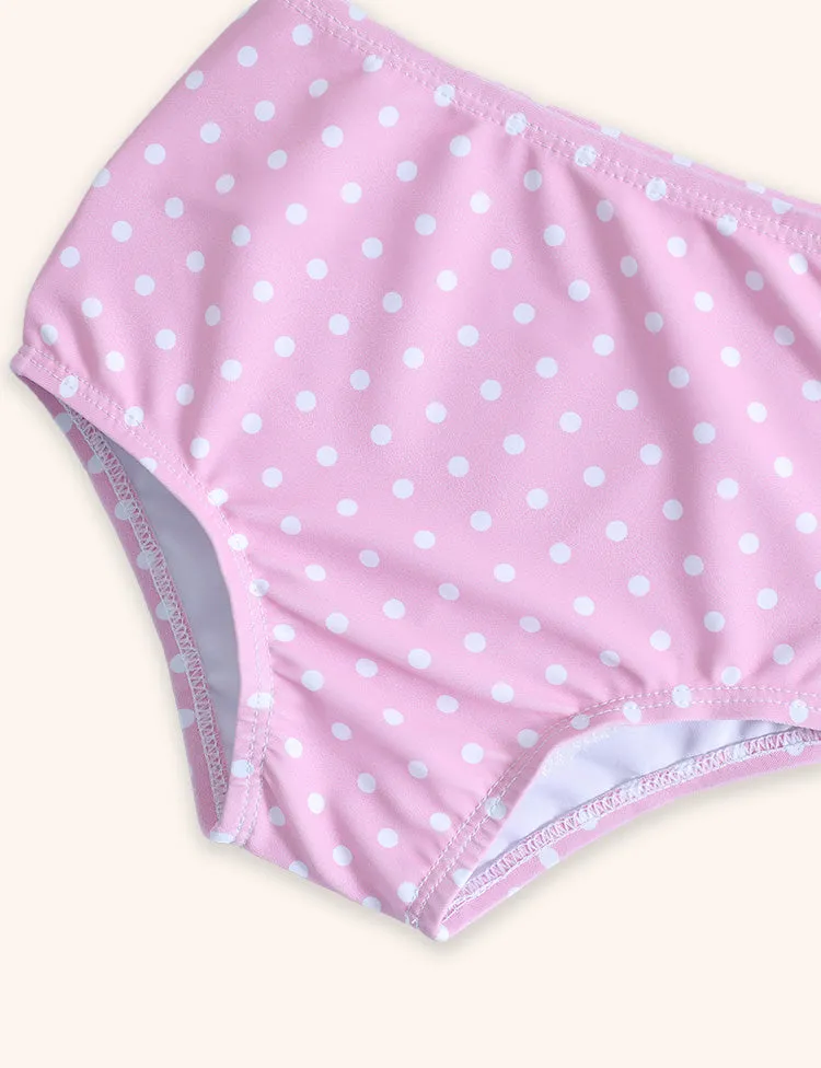Bow Polka Dot Print Swimsuit - Image 5