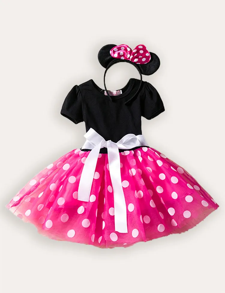 Bow Tulle Dress With Headband - Image 2