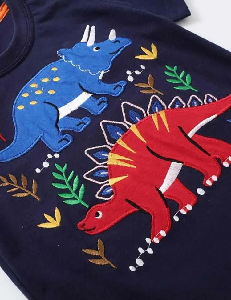 Cartoon Patch Dinosaur T-shirt - Image 2