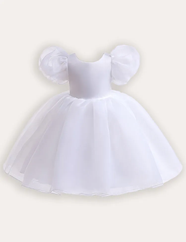 Bubble Sleeve Floral Tulle Party Dress - Image 7