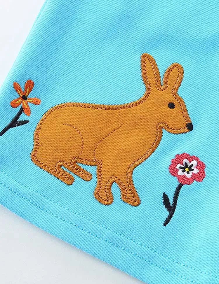 Bunny Embroidered Cotton Shorts - Image 4