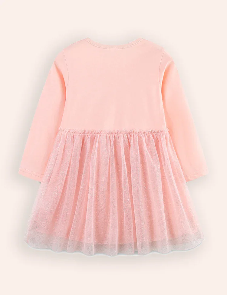 Bunny Printed Long Sleeves Tulle Dress - Image 3