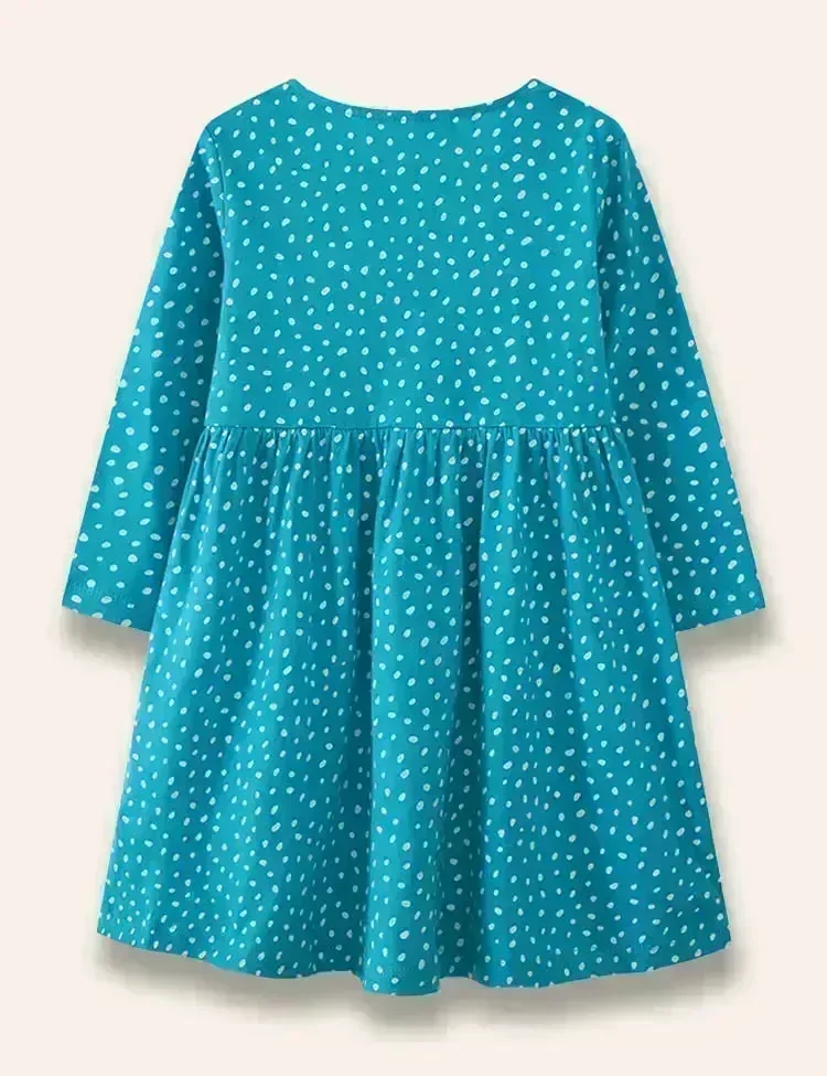 Butterfly Birdy Appliqué Dotted Dress - Image 5