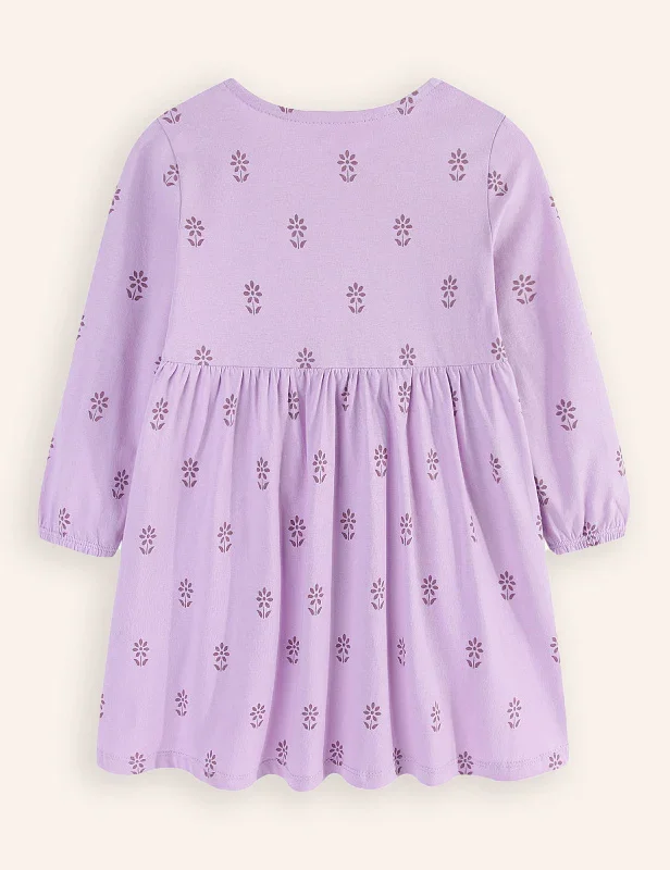 Butterfly Embroidered Long-sleeved Dress - Image 2