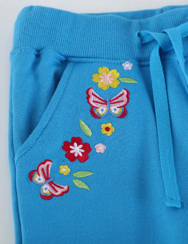 Butterfly Flower Embroidered Sweatpants - Image 3