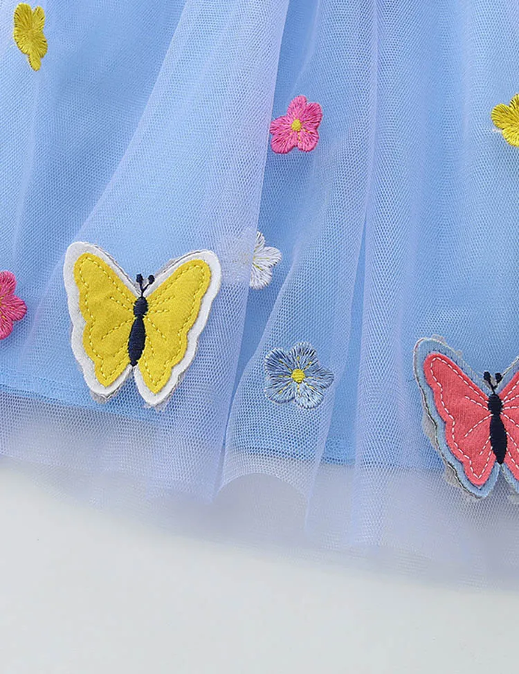 Butterfly Flower Embroidered Tulle Dress - Image 3