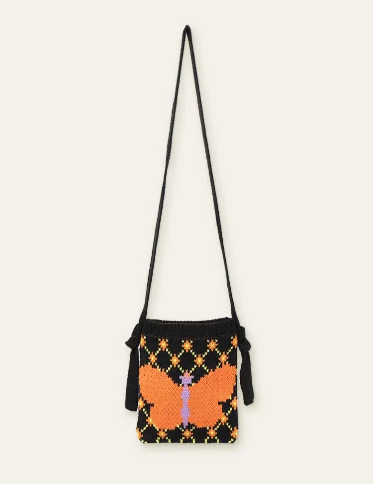 Butterfly Knitted Crossbody Bag - Image 3