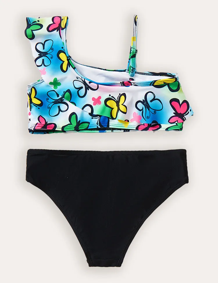 Butterfly Print Split Swimsuit - Image 2