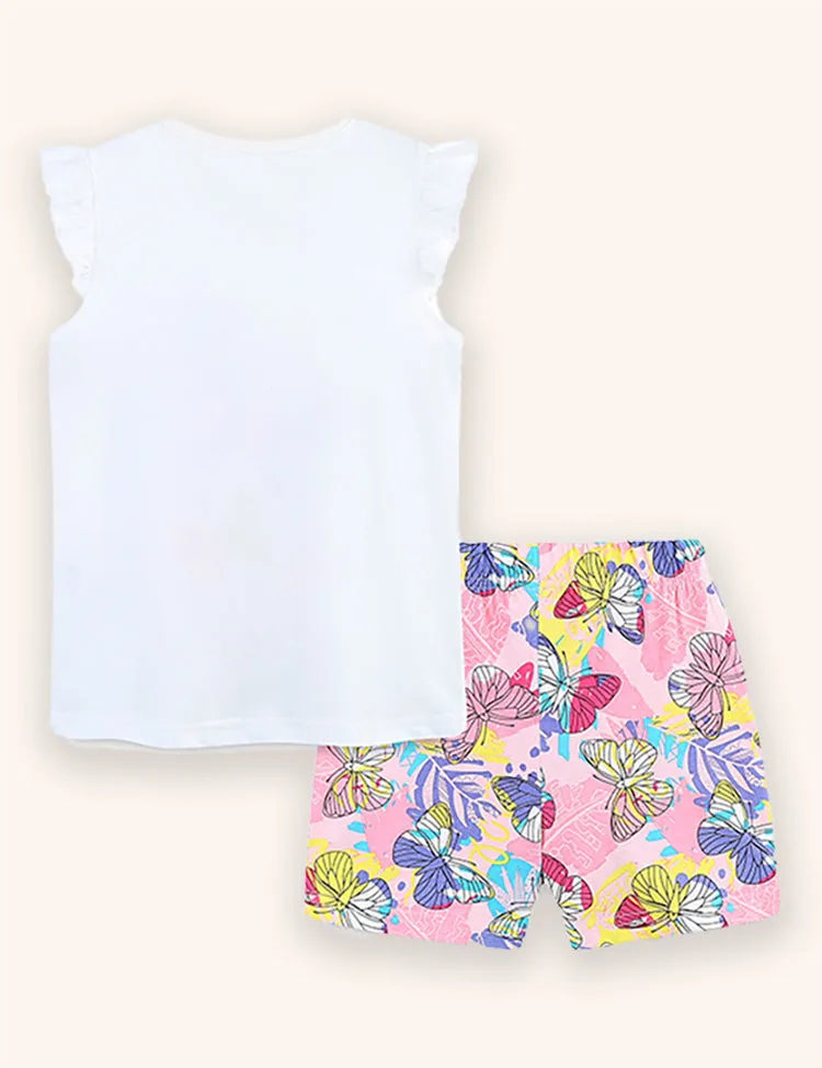 Butterfly Printed T-shirt Set - Image 2