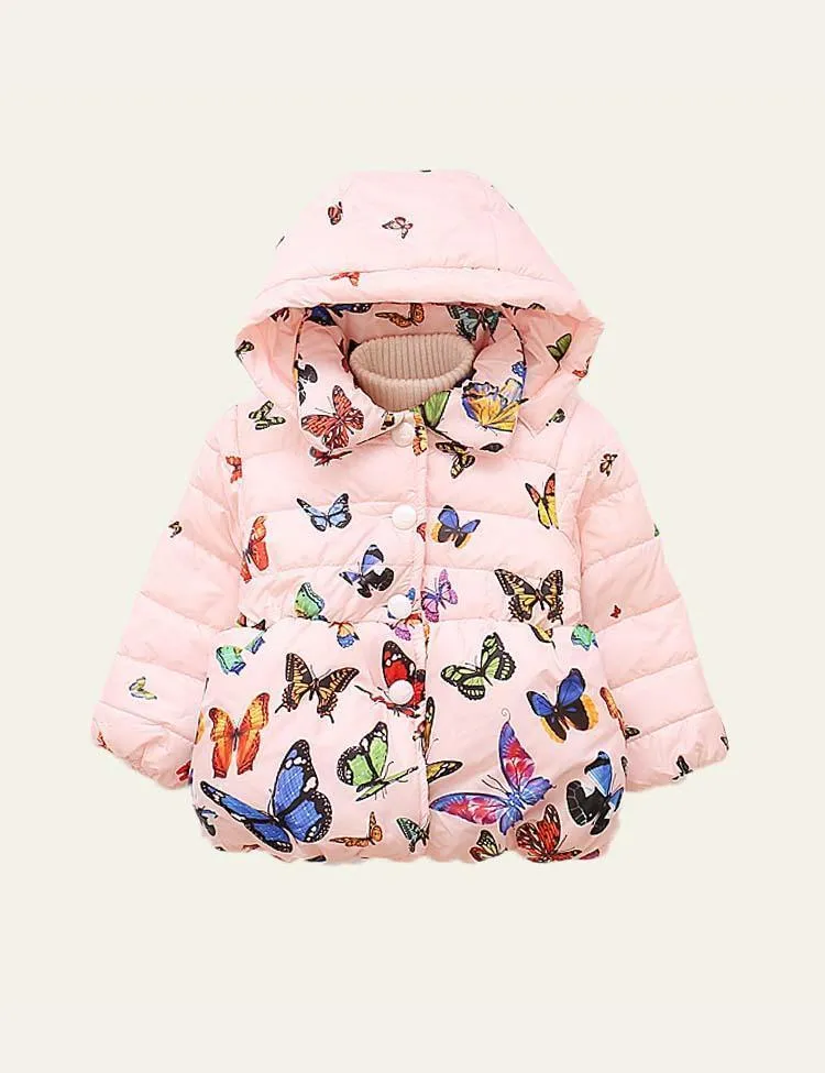 Butterfly Printing Clothes Cotton-Padded Jacket - Image 2