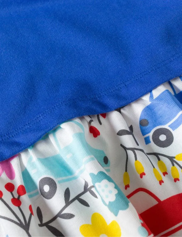 Car Floral Dragonfly Printed Dress - Image 3