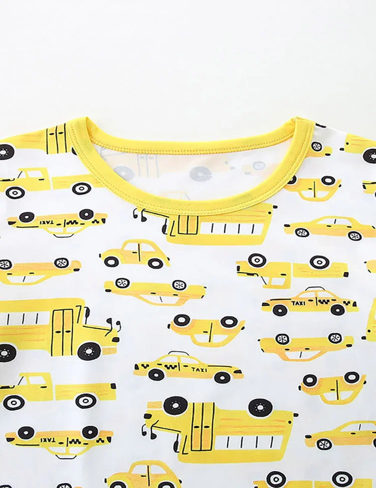 Car Print Short Sleeve T-Shirt and Shorts Set - Image 4