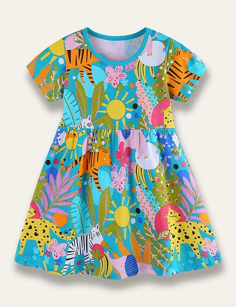 Cartoon Animal Print Dress